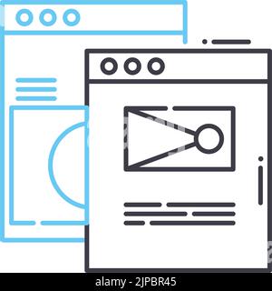 front end line icon, outline symbol, vector illustration, concept sign Stock Vector