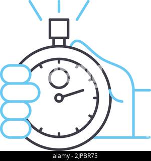 stop watch line icon, outline symbol, vector illustration, concept sign Stock Vector