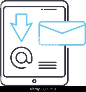 mobile mall inbox line icon, outline symbol, vector illustration, concept sign Stock Vector