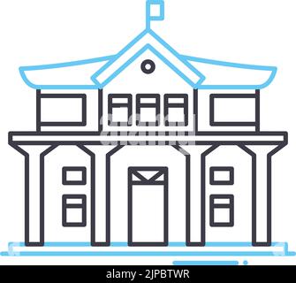 palace line icon, outline symbol, vector illustration, concept sign Stock Vector