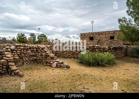 Globe, AZ, USA - Dec 25, 2021: The Besh Ba Gowah Archaeological Park and Museum Stock Photo