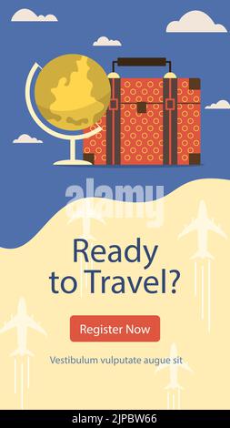 Travel agency template design Vector illustration. Stock Vector