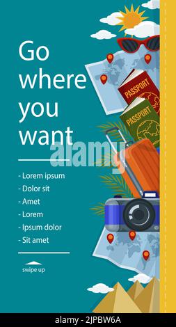 Travel agency template design Vector illustration. Stock Vector