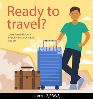 Travel agency template design Vector illustration. Stock Vector