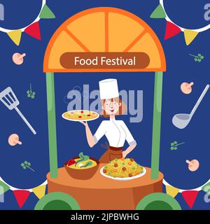 Flat design food festival Vector illustration Stock Vector Image & Art ...