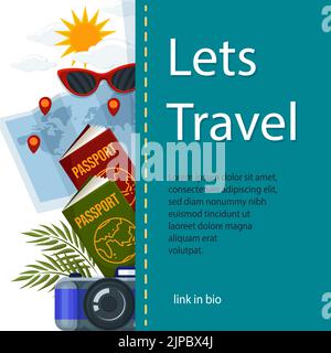 Travel agency template design Vector illustration. Stock Vector