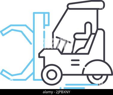 forklift truck line icon, outline symbol, vector illustration, concept sign Stock Vector