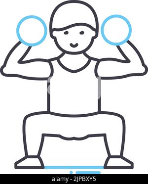 weightlifting line icon, outline symbol, vector illustration, concept sign Stock Vector