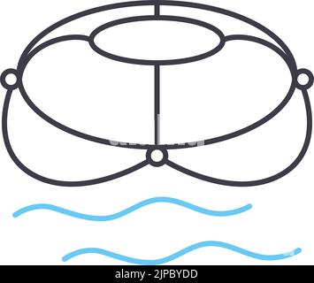 lifesaver line icon, outline symbol, vector illustration, concept sign Stock Vector