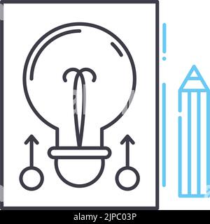 starup project line icon, outline symbol, vector illustration, concept sign Stock Vector