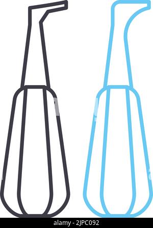 root elevator line icon, outline symbol, vector illustration, concept sign Stock Vector