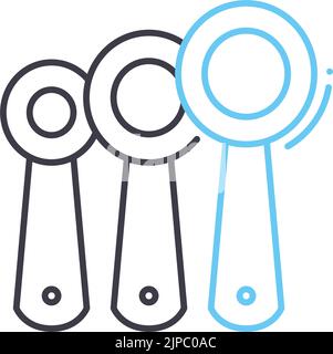 measuring spoons line icon, outline symbol, vector illustration, concept sign Stock Vector