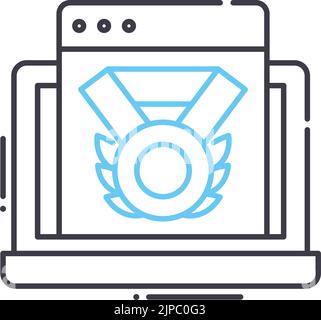 search engine optimization excellence line icon, outline symbol, vector illustration, concept sign Stock Vector