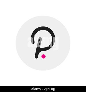 Polkadot Coin (DOT) cryptocurrency line icon isolated on white background. Digital currency. Stock Vector