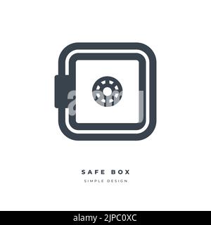 Money safe thin line icon isolated on white background. Stock Vector