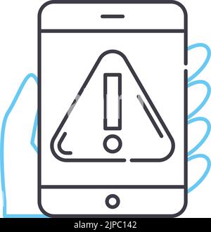 risky content line icon, outline symbol, vector illustration, concept sign Stock Vector