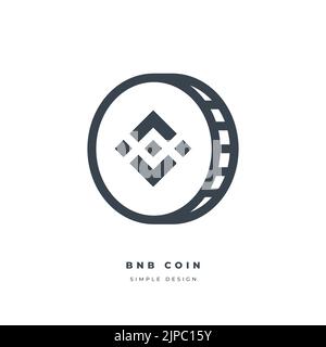 Binance Coin (BNB) cryptocurrency line icon isolated on white background. Digital currency. Stock Vector