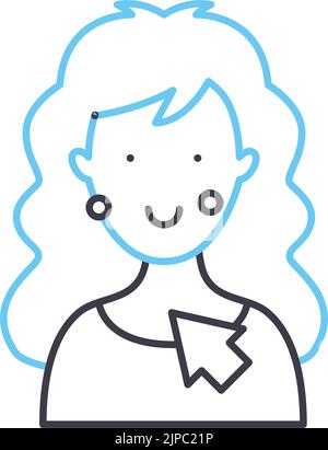 retouching line icon, outline symbol, vector illustration, concept sign Stock Vector