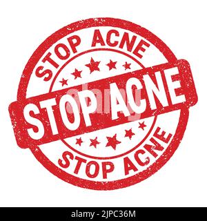 STOP ACNE text written on red grungy stamp sign. Stock Photo