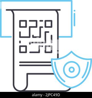 qr code document line icon, outline symbol, vector illustration, concept sign Stock Vector