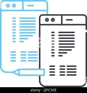 text editor line icon, outline symbol, vector illustration, concept sign Stock Vector
