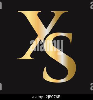 Initial letter SX, XS logo design vector template. Monogram SX logotype luxury symbol Stock Vector