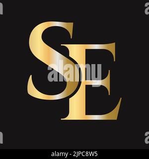 Initial letter SE, ES logo design vector template. Monogram SE logotype luxury symbol Stock Vector