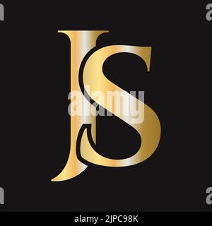 Initial letter JS, SJ logo design vector template. Monogram JS logotype luxury symbol Stock Vector