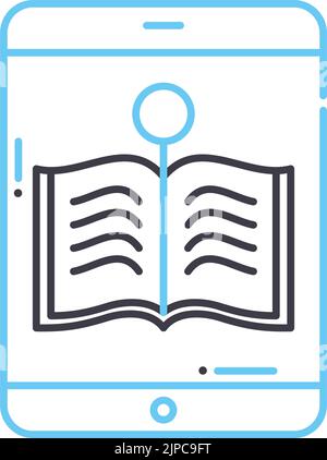 Online Reading Book Icon. Outline Online Reading Book Vector Icon Color 