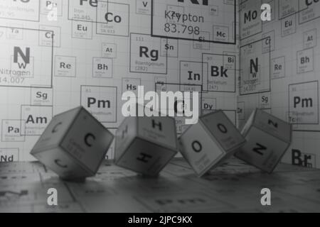 Chemistry 3d cubes background of the elements of the periodic table ...