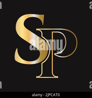 Initial letter SP, PS logo design vector template. Monogram SP logotype luxury symbol Stock Vector