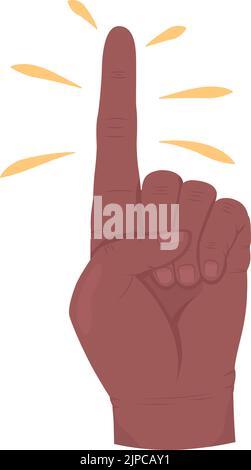 Exclamation semi flat color vector hand gesture Stock Vector