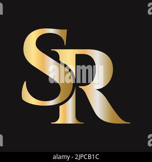 Initial letter SR, RS logo design vector template. Monogram SR logotype luxury symbol Stock Vector