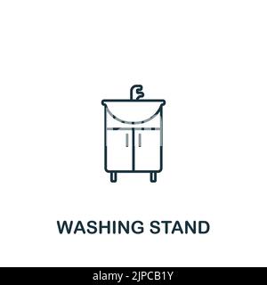 Washing Stand icon. Line simple Interior Furniture icon for templates, web design and infographics Stock Vector