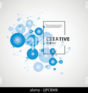 Circle connectivity design. Abstract geometric background. Modern technology concept. Modern graphic concept Stock Vector