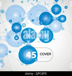 Circle connectivity design. Abstract geometric background. Modern technology concept. Modern graphic concept Stock Vector