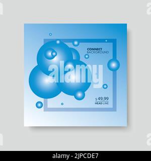 Molecules on the banner. Vector design template. Scientific research concept Stock Vector