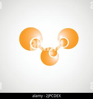 Yellow molecule style background. Medical technology science background Stock Vector