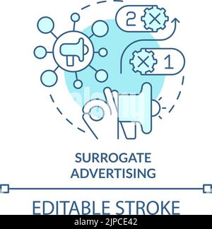 Surrogate advertising turquoise concept icon Stock Vector