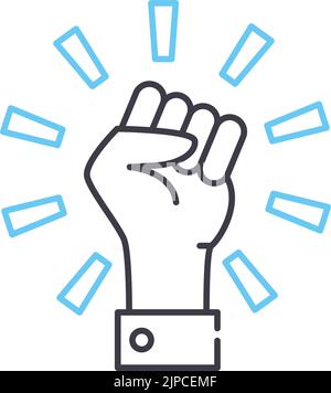 willpower line icon, outline symbol, vector illustration, concept sign Stock Vector