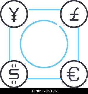 foreign currency line icon, outline symbol, vector illustration, concept sign Stock Vector