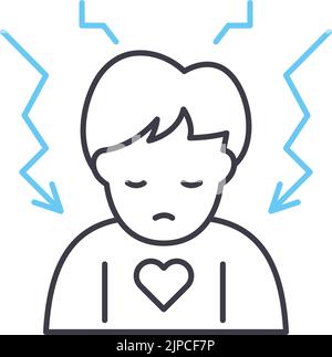 insecurity line icon, outline symbol, vector illustration, concept sign Stock Vector