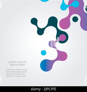 Modern blue-black molecules. Future technology concept Stock Vector