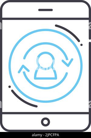 retargeting line icon, outline symbol, vector illustration, concept sign Stock Vector