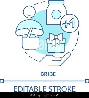 Bribe turquoise concept icon Stock Vector