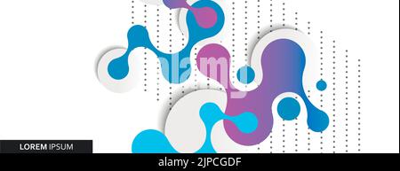 Modern abstract icon with molecule for medical design. Abstract technology background Stock Vector