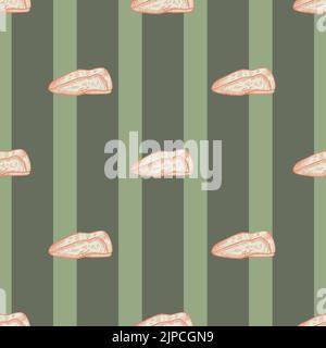 Beret engraved seamless pattern. Vintage headdress in hand drawn style. Sketch texture for fabric, wallpaper, textile, print, title, wrapping paper. V Stock Vector