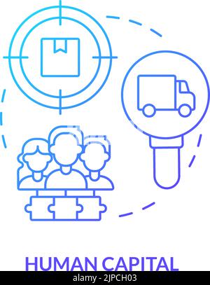 Human capital blue gradient concept icon Stock Vector