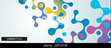 Blue violet molecules in abstract style on light background. Science technology concept. Graphic design element Stock Vector