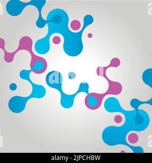 Modern abstract pattern with blue molecules together. Medical research Stock Vector